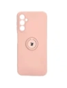 Bizon Case Silicone Ring Sq do Samsung Galaxy A14 4G/5G roz deschis