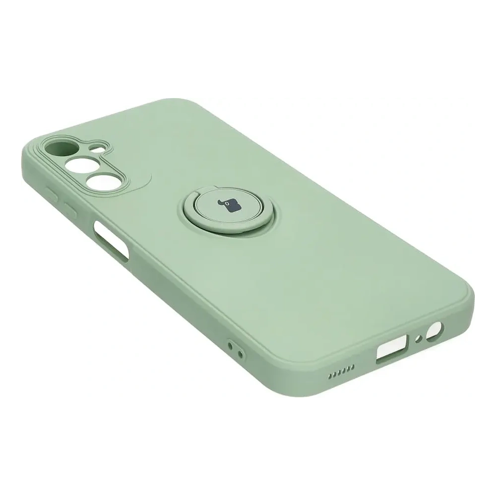 Etui Bizon Case Silicone Ring Sq do Samsung Galaxy A14 4G/5G jasnozielone