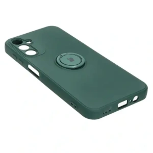 Bizon Case Silicone Ring Sq do Samsung Galaxy A14 4G/5G verde închis