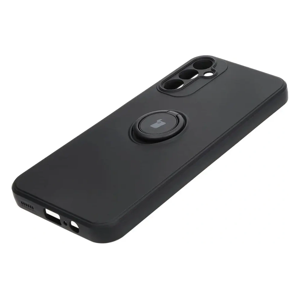 Etui Bizon Case Silicone Ring Sq do Samsung Galaxy A14 4G/5G czarne