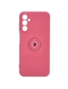 Bizon Case Silicone Ring Sq pentru Samsung Galaxy A14 4G/5G roz murdar