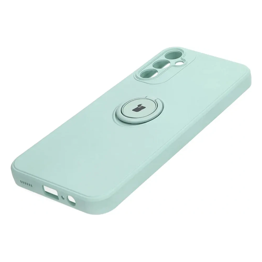 Etui Bizon Case Silicone Ring Sq do Samsung Galaxy A14 4G/5G turkusowe