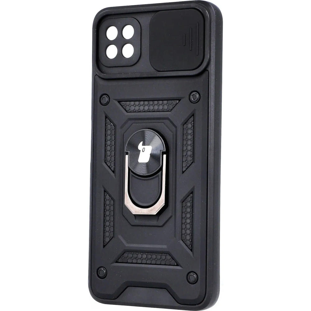 Etui Bizon Case CamShield Ring do Samsung Galaxy A22 5G czarne