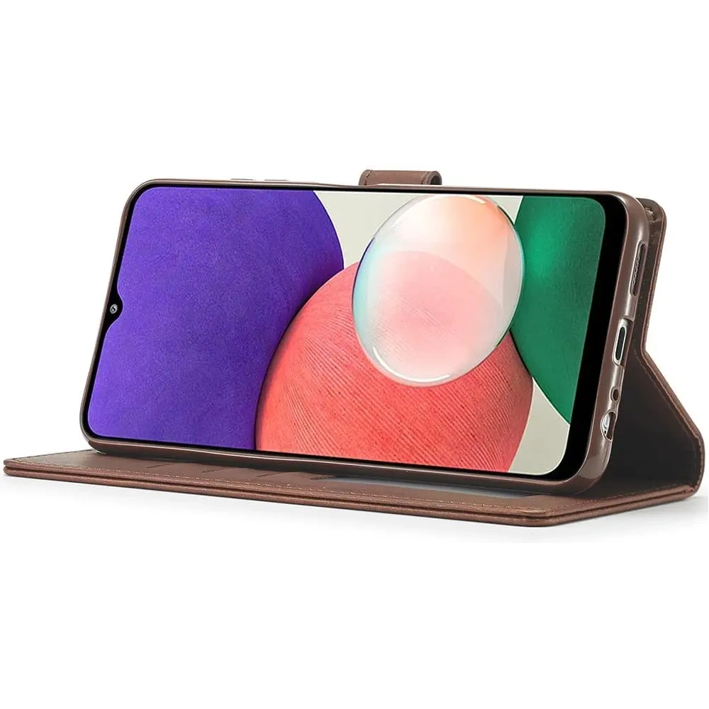 Etui Bizon Case Wallet do Samsung Galaxy A22 5G brązowe