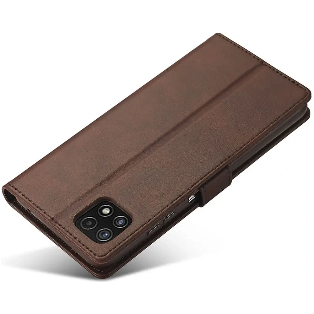 Etui Bizon Case Wallet do Samsung Galaxy A22 5G brązowe