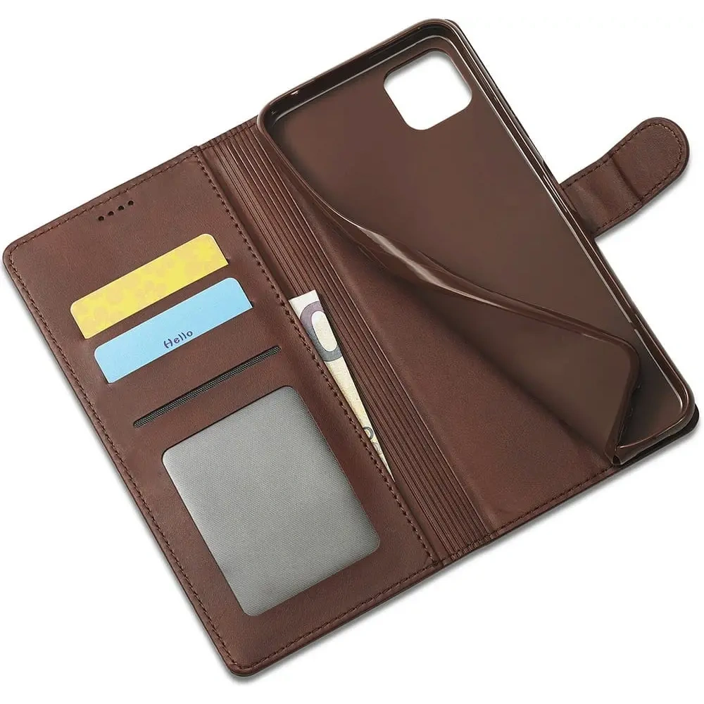 Etui Bizon Case Wallet do Samsung Galaxy A22 5G brązowe