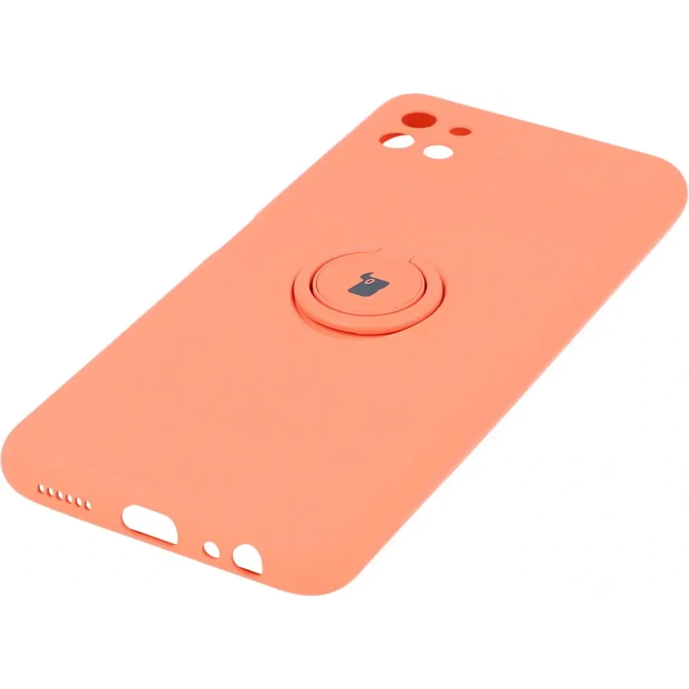 Etui Bizon Case Silicone Ring do Samsung Galaxy A22 5G pomarańczowe