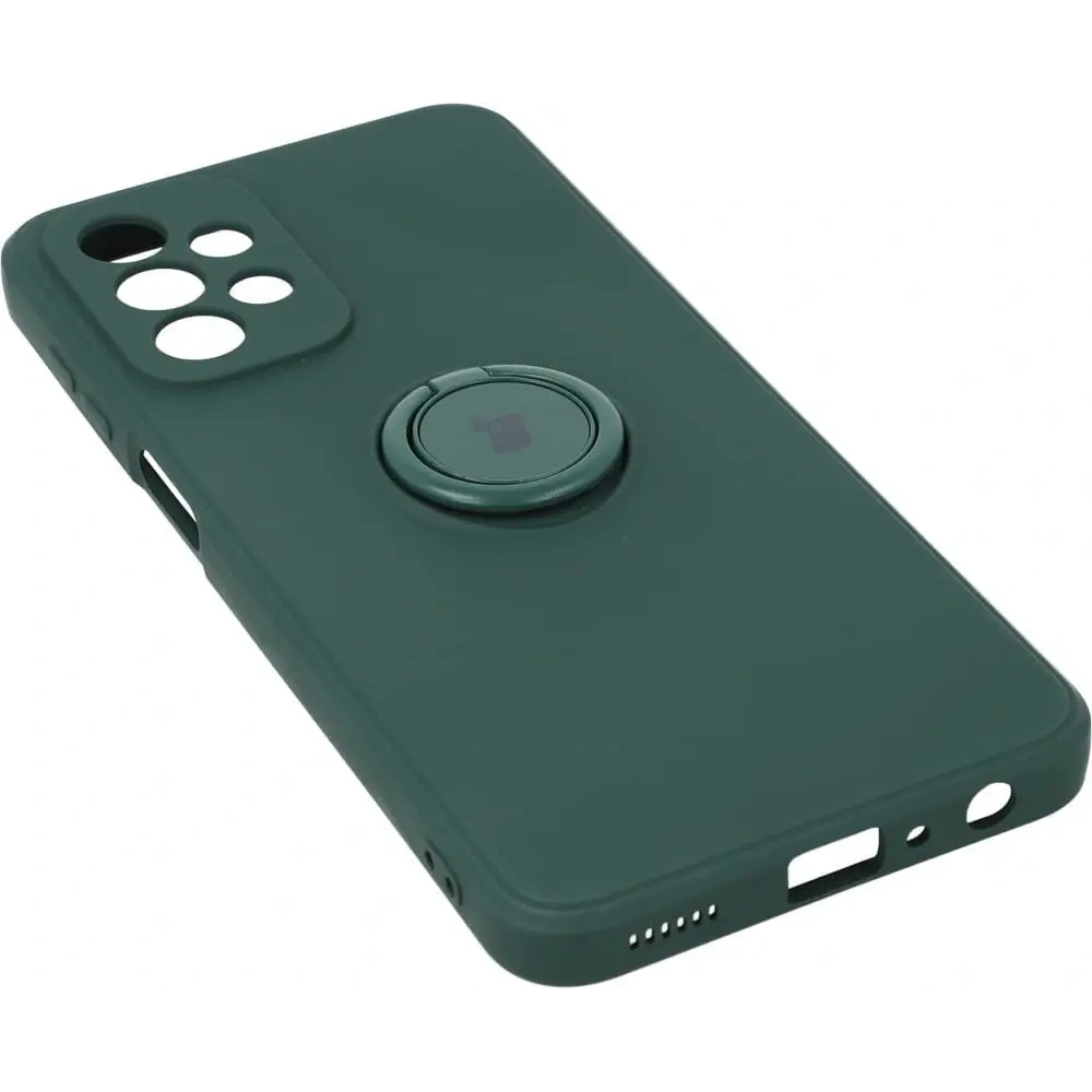 Etui Bizon Case Silicone Ring do Samsung Galaxy A23 5G / 4G ciemnozielone