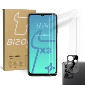 Buy BIZON Clear 2 Pack 3x screen glass + camera glass Samsung Galaxy A23 5G - BIZ7361 - {ean13} - Home Screen Store Europe