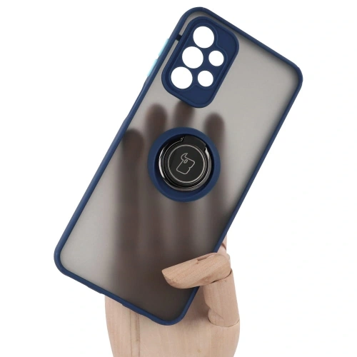 Buy Bizon Case Hybrid Ring Samsung Galaxy A23 4G / 5G smoky with a navy blue frame - BIZ7375 - {ean13} - Home Screen Store Europe