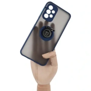 Bizon Case Hybrid Ring Samsung Galaxy A23 4G / 5G füstös színben, tengerészkék kerettel