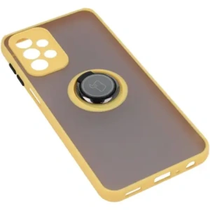 Kup Etui z uchwytem na palec Bizon Case Hybrid Ring do Galaxy A23 4G / 5G, przydymione z żółtą ramką - BIZ7377 - {ean13} - Sklep Home Screen