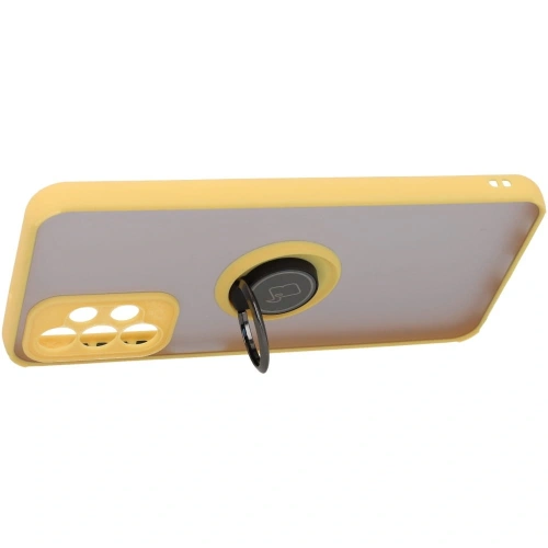 Kup Etui z uchwytem na palec Bizon Case Hybrid Ring do Samsung Galaxy A23 4G / 5G przydymione z żółtą ramką - BIZ7377 - {ean13} - Sklep Home Screen