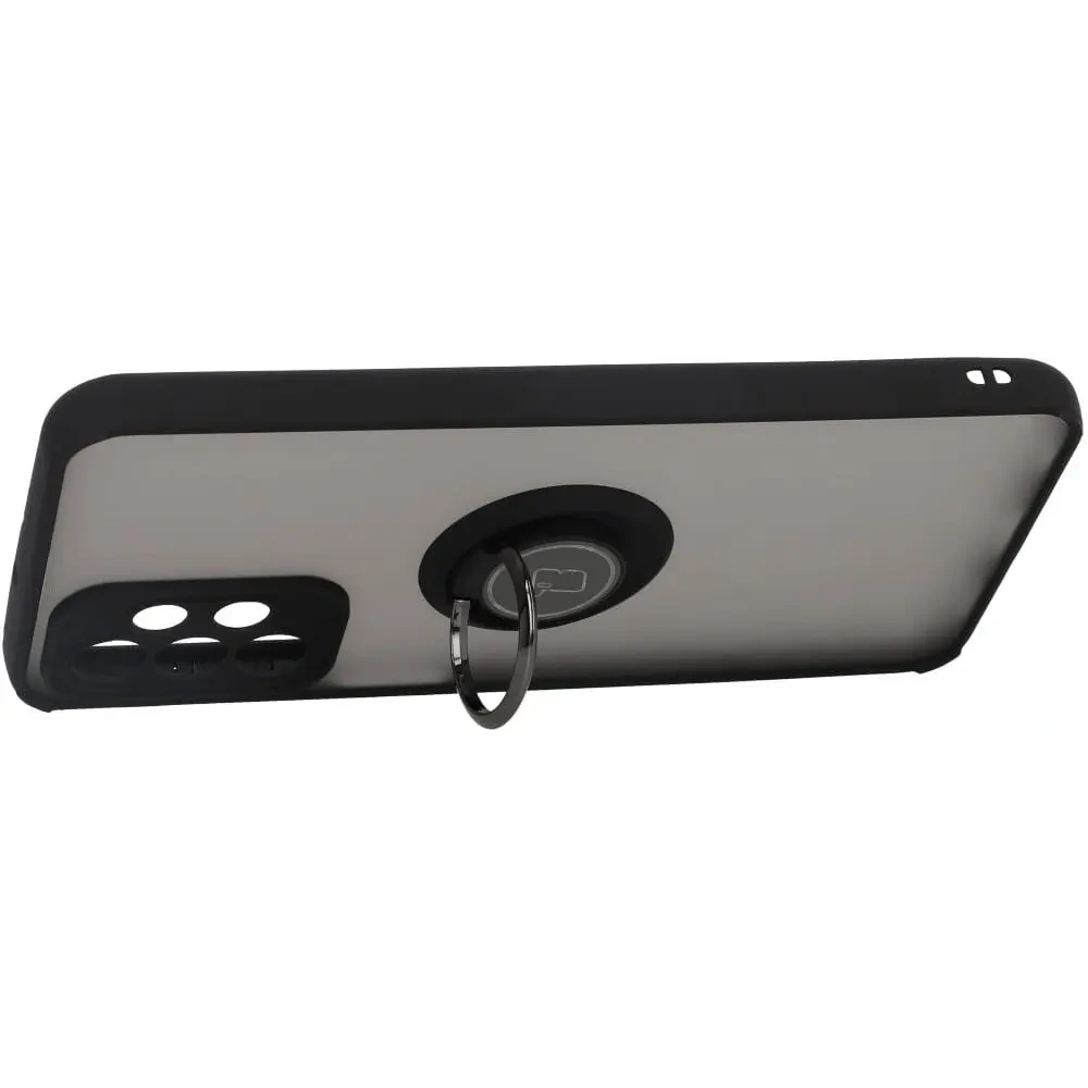 Etui z uchwytem na palec Bizon Case Hybrid Ring do Samsung Galaxy A23 4G / 5G przydymione z czarną ramką