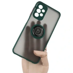 Kup Etui z uchwytem na palec Bizon Case Hybrid Ring do Galaxy A23 4G / 5G, przydymione z ciemnozieloną ramką - BIZ7381 - {ean13} - Sklep Home Screen
