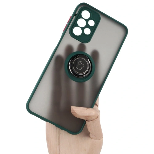 Buy Bizon Case Hybrid Ring Samsung Galaxy A23 4G / 5G smoky with a dark green frame - BIZ7381 - {ean13} - Home Screen Store Europe