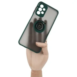 Kup Etui z uchwytem na palec Bizon Case Hybrid Ring do Galaxy A23 4G / 5G, przydymione z ciemnozieloną ramką - BIZ7381 - {ean13} - Sklep Home Screen