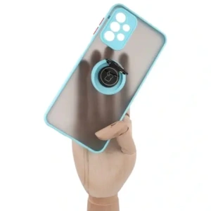 Kup Etui z uchwytem na palec Bizon Case Hybrid Ring do Galaxy A23 4G / 5G, przydymione z jasnoniebieską ramką - BIZ7382 - {ean13} - Sklep Home Screen