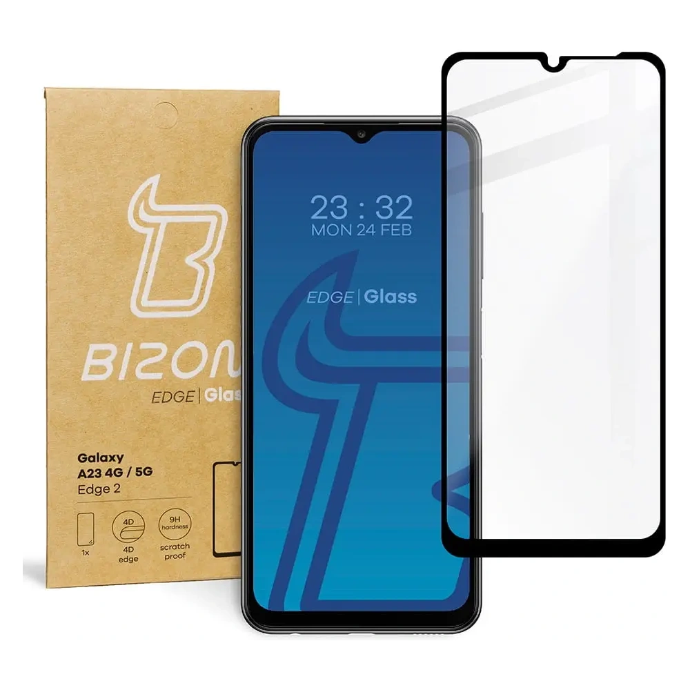 Szkło hartowane Bizon Glass Edge 2 do Samsung Galaxy A23 5G / 4G czarne