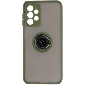 Kup Etui z uchwytem na palec Bizon Case Hybrid Ring do Galaxy A23 4G / 5G, przydymione z zieloną ramką - BIZ7383 - {ean13} - Sklep Home Screen