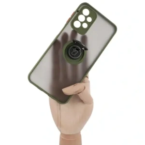 Kup Etui z uchwytem na palec Bizon Case Hybrid Ring do Galaxy A23 4G / 5G, przydymione z zieloną ramką - BIZ7383 - {ean13} - Sklep Home Screen