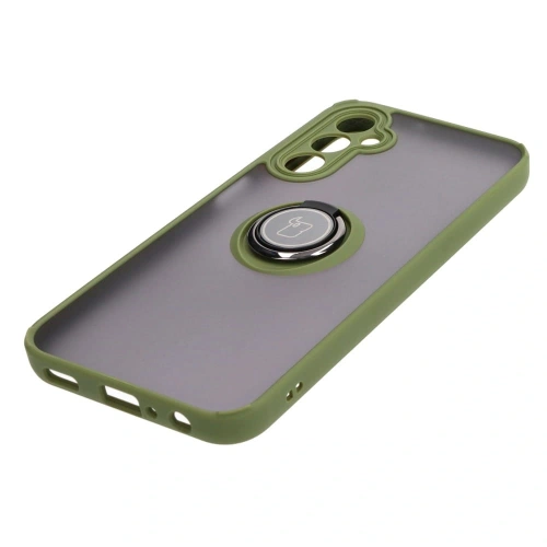 Buy Bizon Case Hybrid Ring Samsung Galaxy A24 4G smoky with a green frame - BIZ938 - {ean13} - Home Screen Store Europe