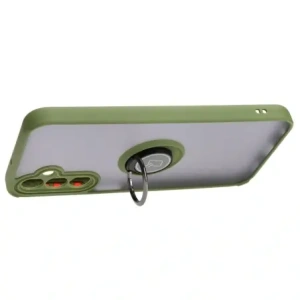 Bizon Case Hybrid Ring Samsung Galaxy A24 4G smoky with a green frame