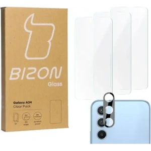 Kup BIZON Clear Pack 3x Bildschirmglas + Kameraglas Samsung Galaxy A24 - BIZ944 - {ean13} - Sklep Home Screen