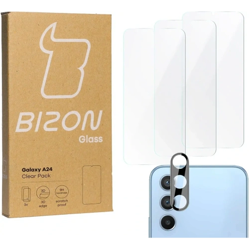 Kup BIZON Clear Pack 3x sticlă pentru ecran + sticlă pentru cameră Samsung Galaxy A24 - BIZ944 - {ean13} - Sklep Home Screen