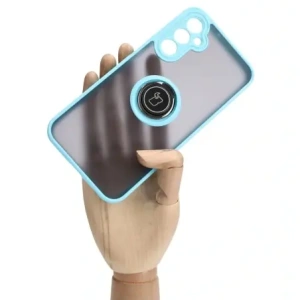 Kup Bizon Case Hybrid Ring Samsung Galaxy A24 4G rauchig mit einem hellblauen Rahmen - BIZ946 - {ean13} - Sklep Home Screen