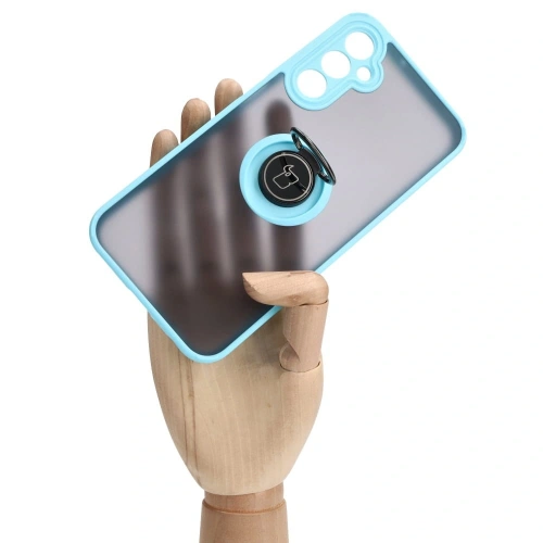 Kup Bizon Case Hybrid Ring Samsung Galaxy A24 4G fumuriu cu un cadru bleu deschis - BIZ946 - {ean13} - Sklep Home Screen