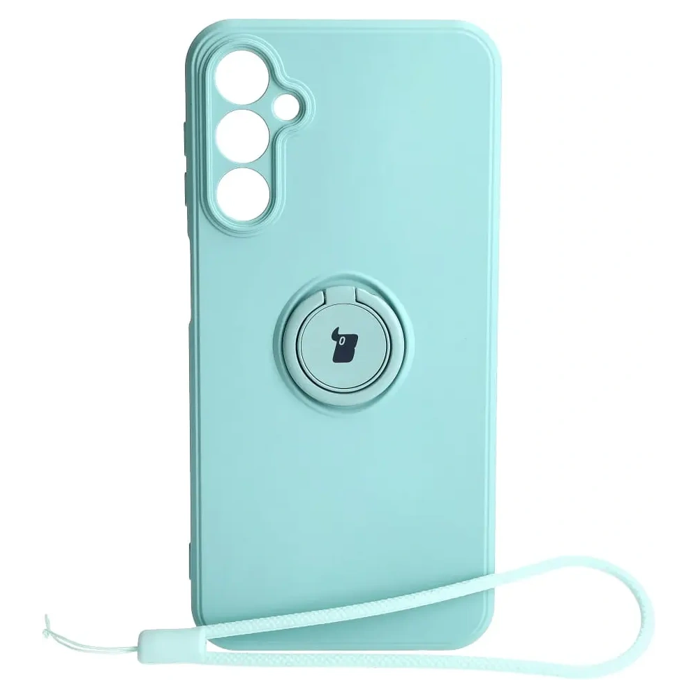 Etui Bizon Case Silicone Ring Sq do Samsung Galaxy A24 turkusowe
