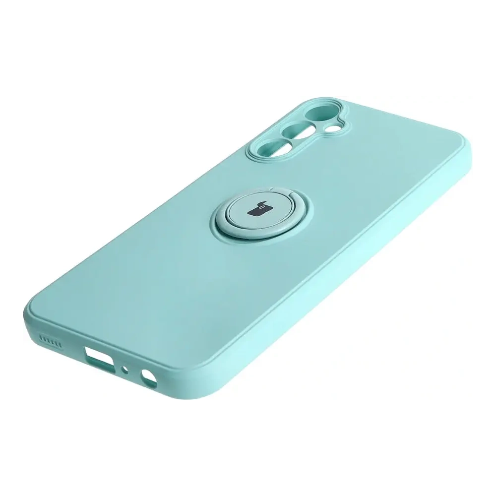 Etui Bizon Case Silicone Ring Sq do Samsung Galaxy A24 turkusowe
