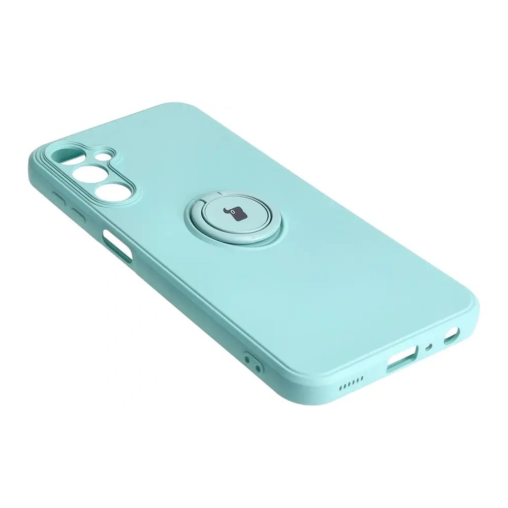 Etui Bizon Case Silicone Ring Sq do Samsung Galaxy A24 turkusowe