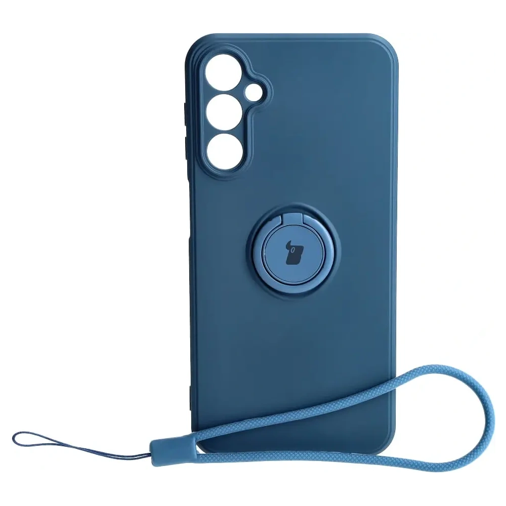 Etui Bizon Case Silicone Ring Sq do Samsung Galaxy A24 granatowe