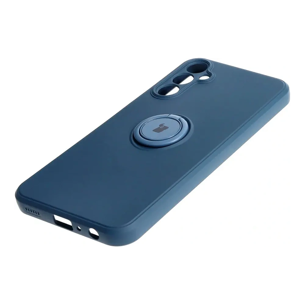 Etui Bizon Case Silicone Ring Sq do Samsung Galaxy A24 granatowe