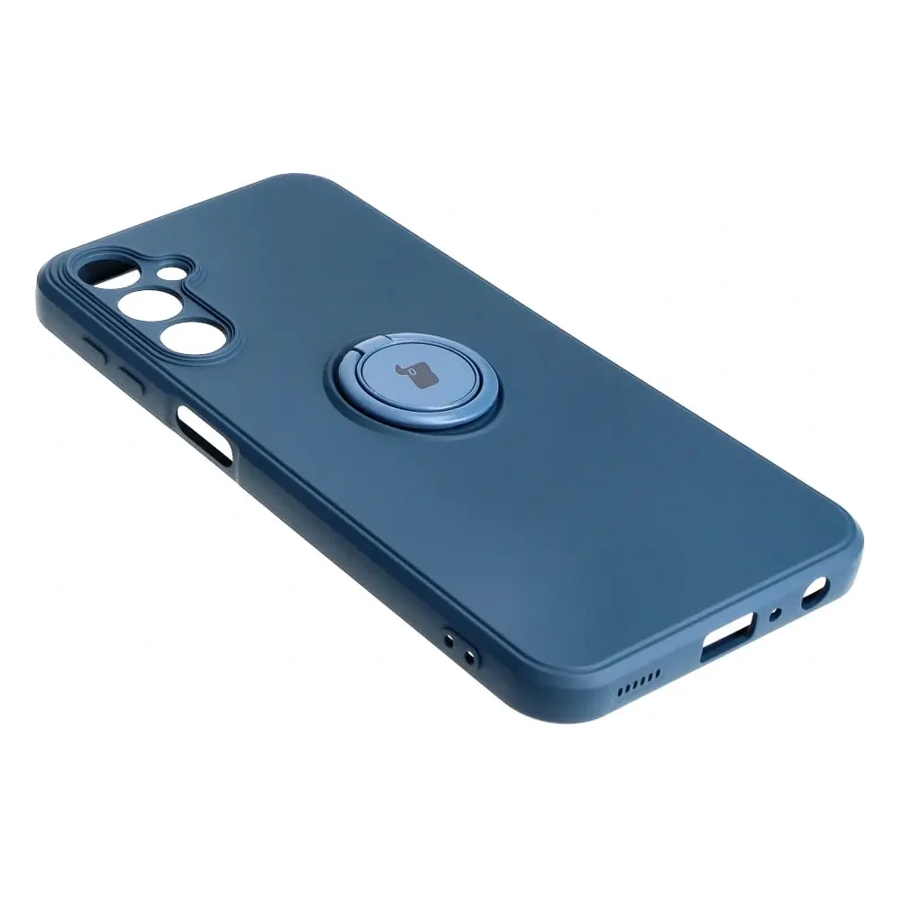 Etui Bizon Case Silicone Ring Sq do Samsung Galaxy A24 granatowe