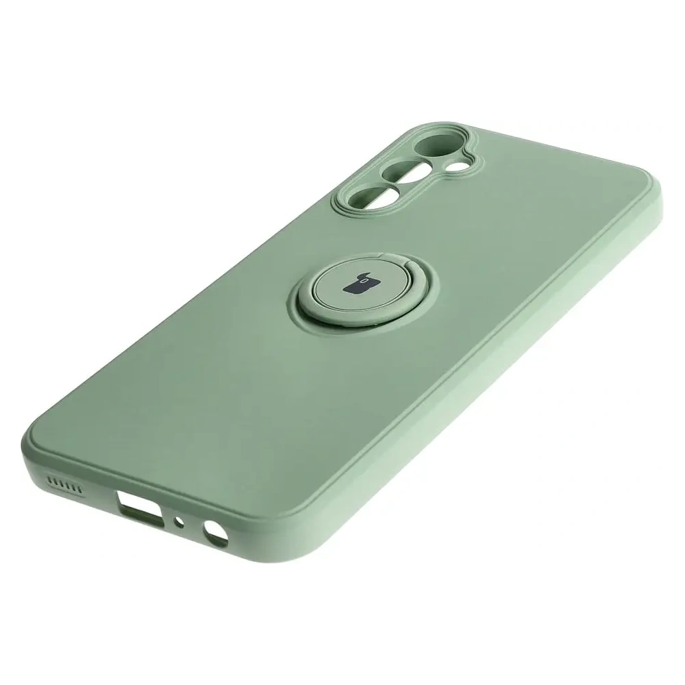 Etui Bizon Case Silicone Ring Sq do Samsung Galaxy A24 jasnozielone