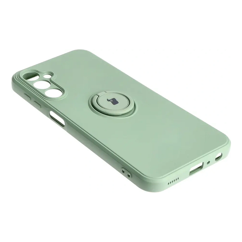 Etui Bizon Case Silicone Ring Sq do Samsung Galaxy A24 jasnozielone