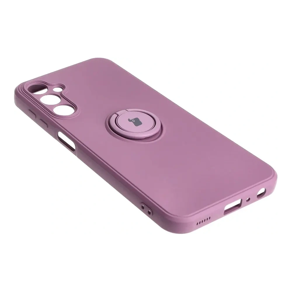 Etui Bizon Case Silicone Ring Sq do Samsung Galaxy A24 ciemnofioletowe