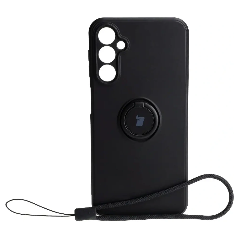 Etui Bizon Case Silicone Ring Sq do Samsung Galaxy A24 czarne