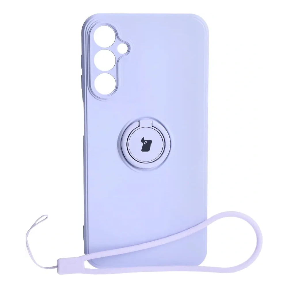 Etui Bizon Case Silicone Ring Sq do Samsung Galaxy A24 jasnofioletowe