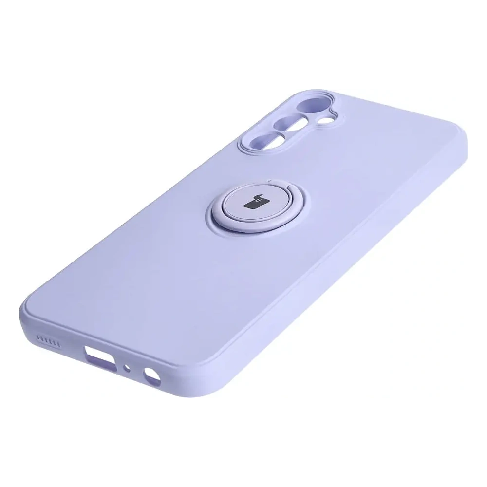 Etui Bizon Case Silicone Ring Sq do Samsung Galaxy A24 jasnofioletowe