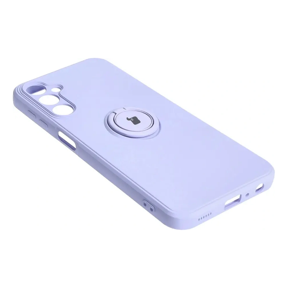 Etui Bizon Case Silicone Ring Sq do Samsung Galaxy A24 jasnofioletowe