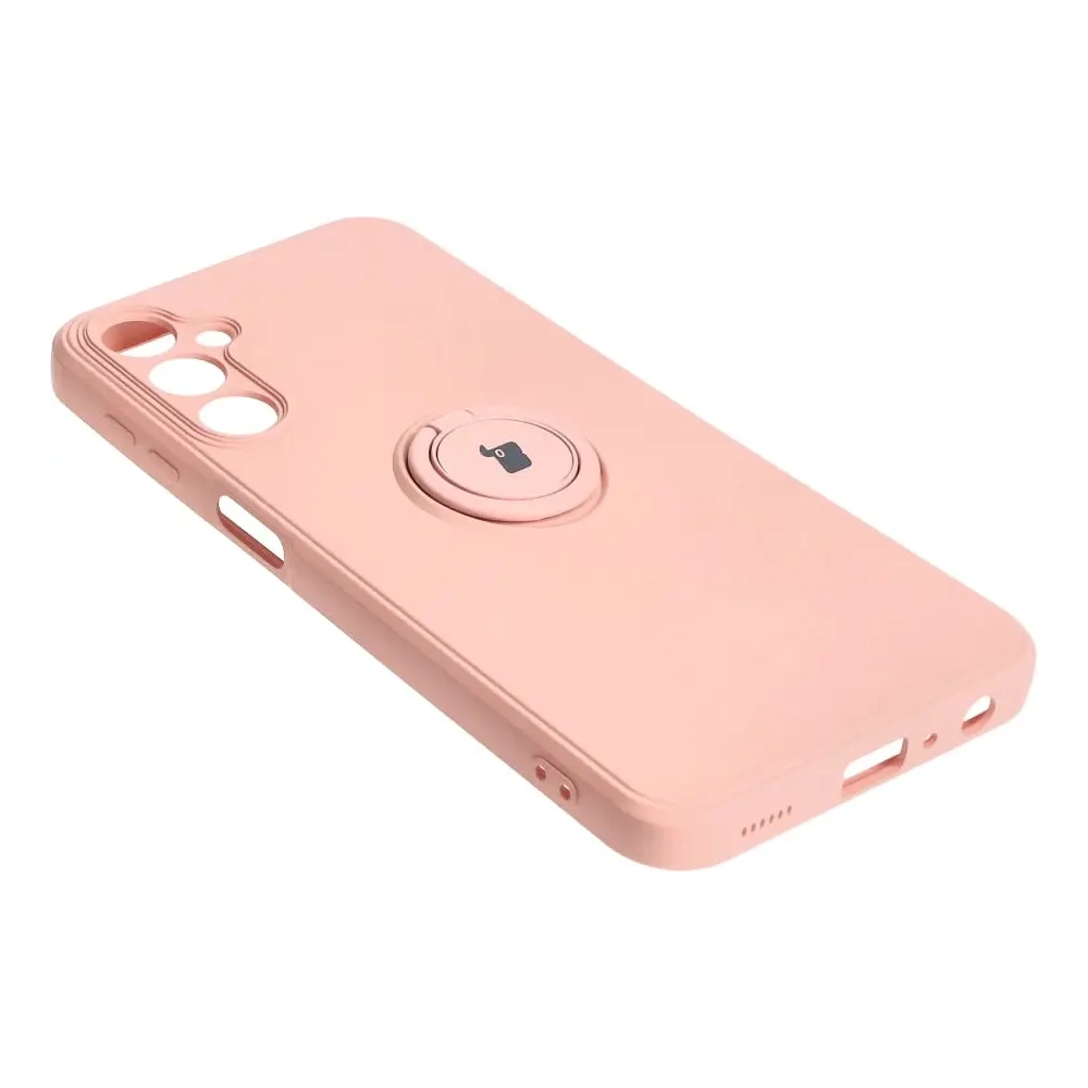 Etui Bizon Case Silicone Ring Sq do Samsung Galaxy A24 jasnoróżowe