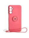Etui Bizon Case Silicone Ring Sq do Samsung Galaxy A24 špinavá růžová