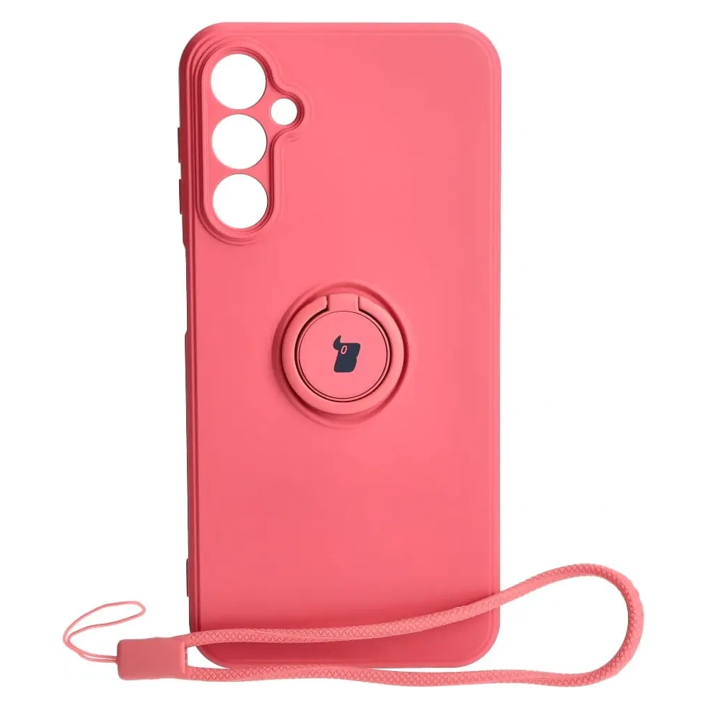 Etui Bizon Case Silicone Ring Sq do Samsung Galaxy A24 brudny róż
