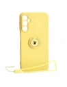 Etui Bizon Case Silicone Ring Sq do Samsung Galaxy A24 żółte
