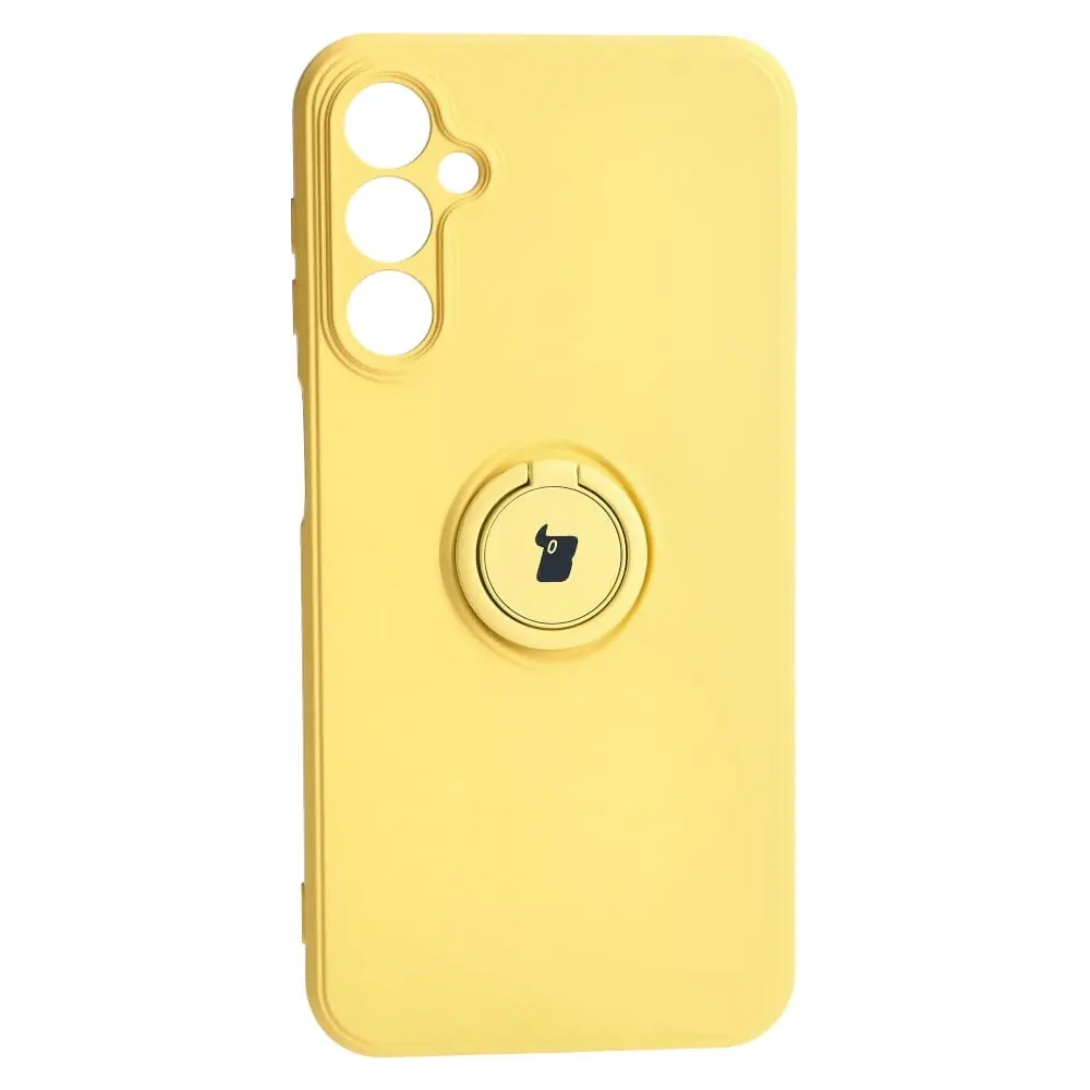 Etui Bizon Case Silicone Ring Sq do Samsung Galaxy A24 żółte