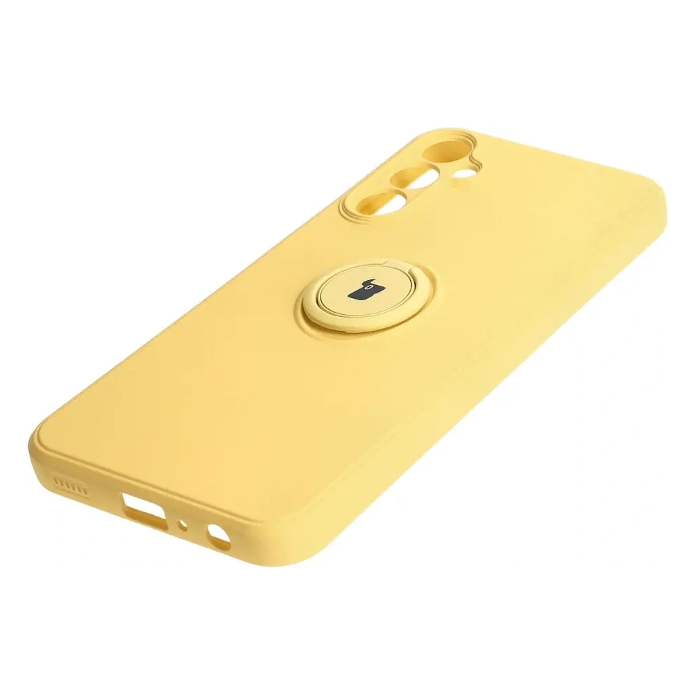 Etui Bizon Case Silicone Ring Sq do Samsung Galaxy A24 żółte